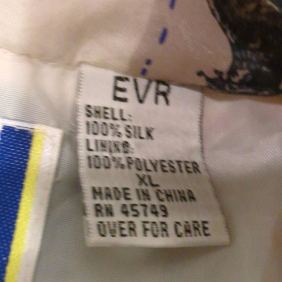 VTG EVR Size XL Air Balloon Full Zip Jacket - 100% Silk (Broken Zipper) - Picture 8 of 8